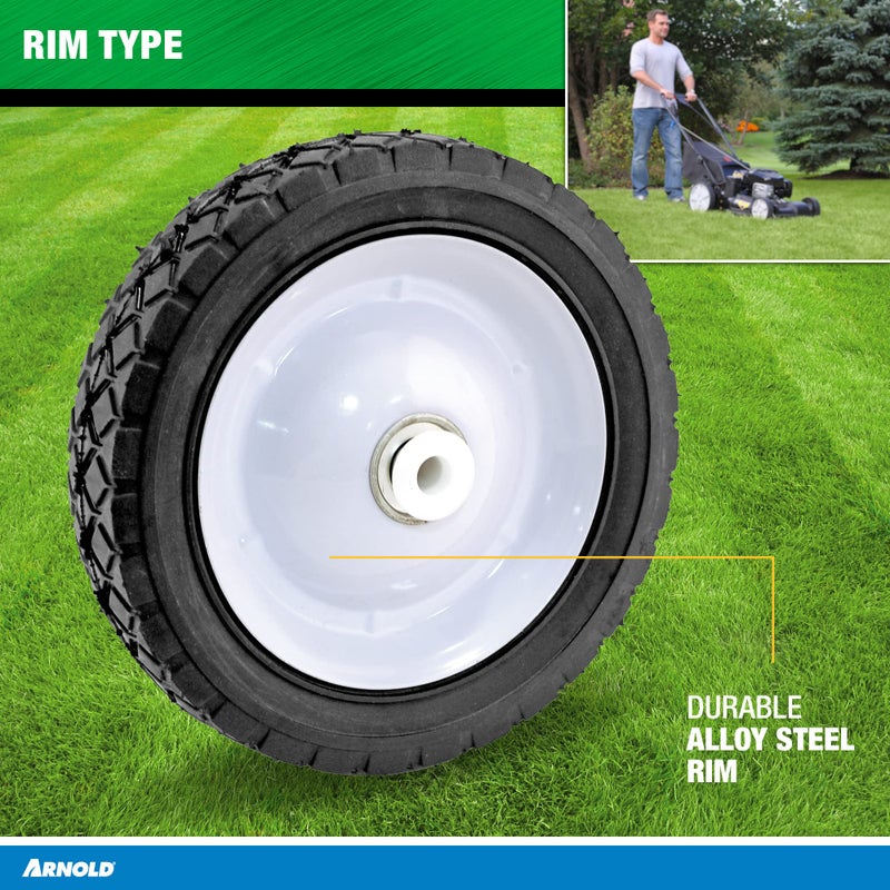 Arnold 7" Universal Replacement Steel Wheel with 55 lb. Load Rating, Black - Image 5